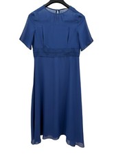 JJ's House Mother of the Bride Dress XL Scoop Short Sleeve A-Line Chiffon Blue