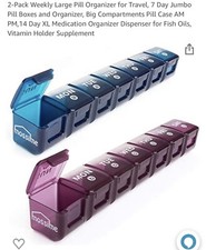 2 Pack Mossime Weekly Pill Organizer 7 Day