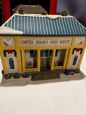 Deluxe Village Square Post Office Porcelain Lighted House