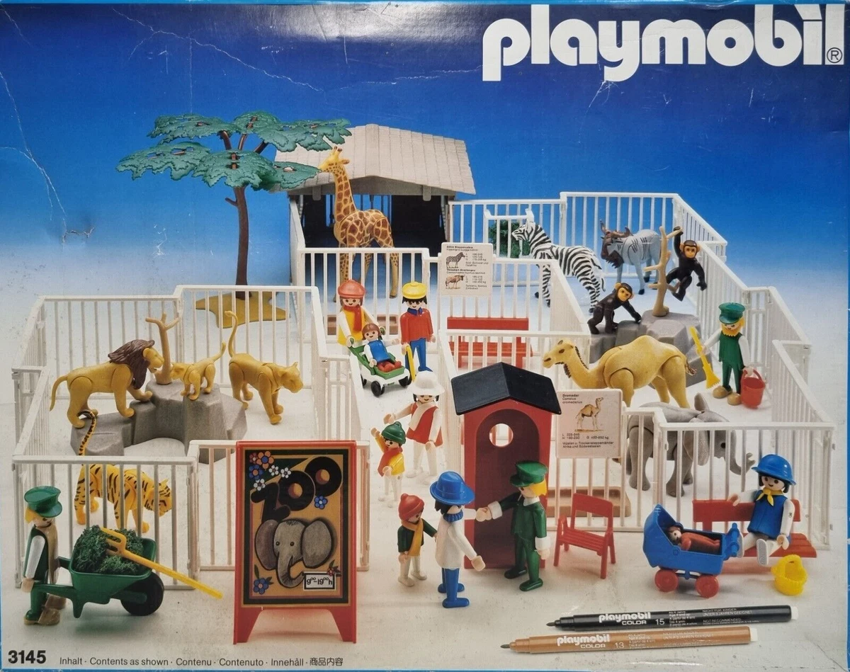 Playmobil 3145 Old Zoo Zoo Park Animal Animals Cage Box Complete