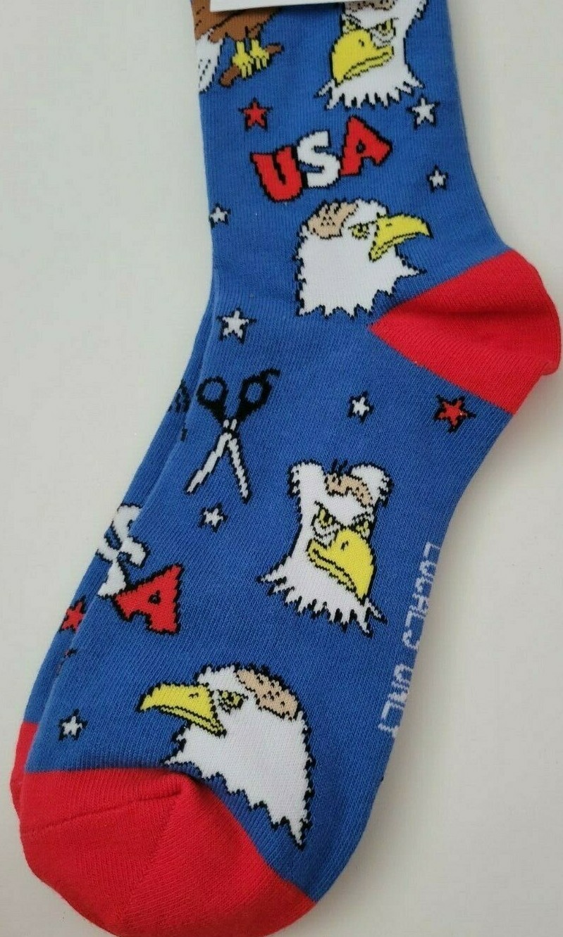 SAOLA Calze Uomo Solo Marca Locali Multicolore American Balding Eagle Crew Taglia Unica