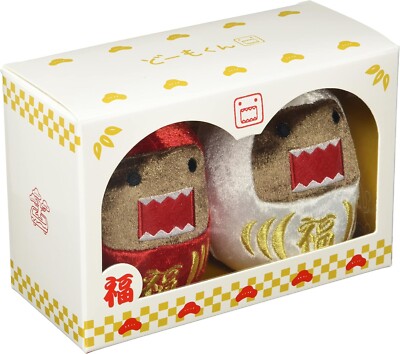 Sekiguchi Domo Kun Plüsch rot und weiß Daruma Set 4,2 Zoll NHK Spielzeug Japan