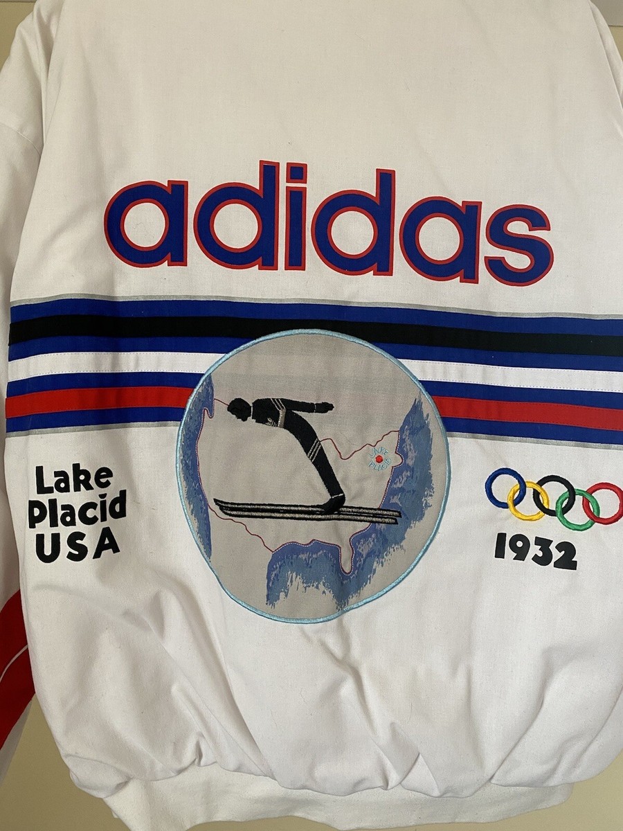 Vintage 80s Adidas Winter Olympics Zip-Up Jacket with all Vintage 80s Adidas Winter Olympics Zip-Up Jacket with all