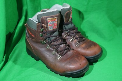 Vintage Salomon Alpine Alps Hiking Boots Brown Leather Vibram MR4