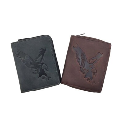 PORTE-MONNAIE AIGLE CUIR VIEILLI rfid
