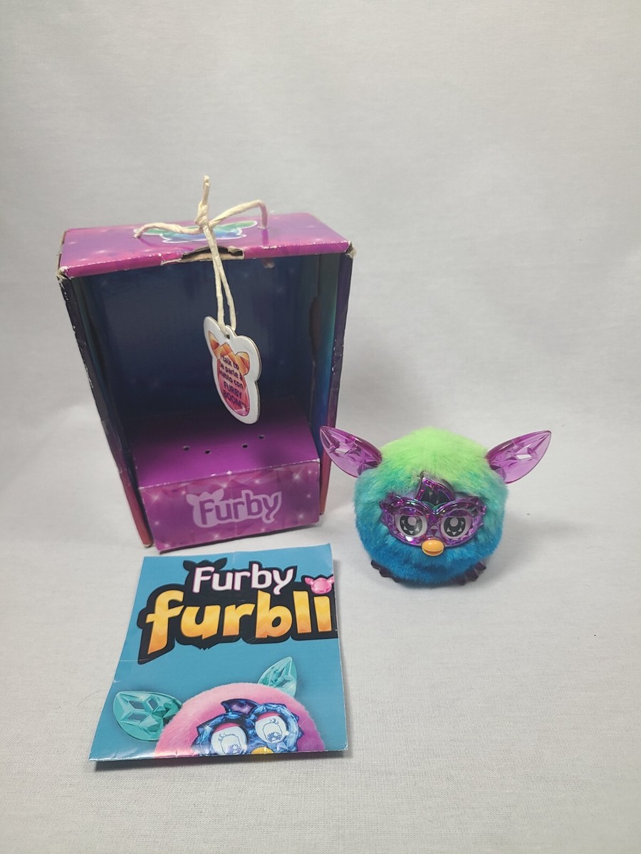 Furby Furbling Mini Crystal Blue Green Talking With Box And Manual
