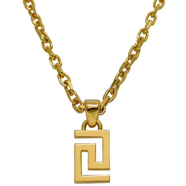 Collana Versace EC 21936 Oro 044B7462DC7480 Buone Condizioni Logo GP Usata