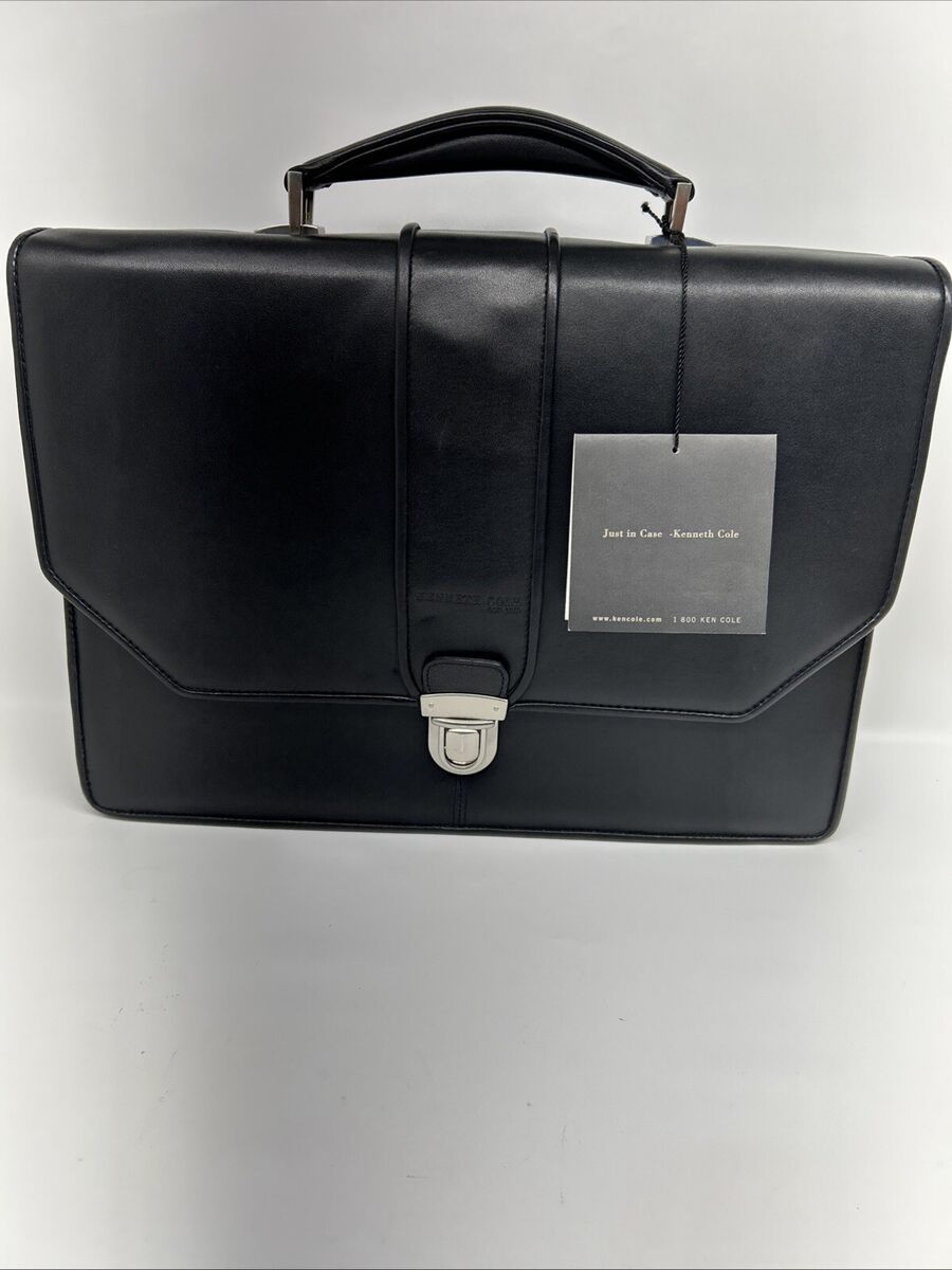 Kenneth Cole Briefcase Leather The Parent Flap Black Kenneth Cole Briefcase Leather The Parent Flap Black