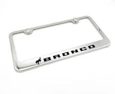 Chrome Stainless License Plate Frame w/ 2021-2025 Ford Bronco Script Logo