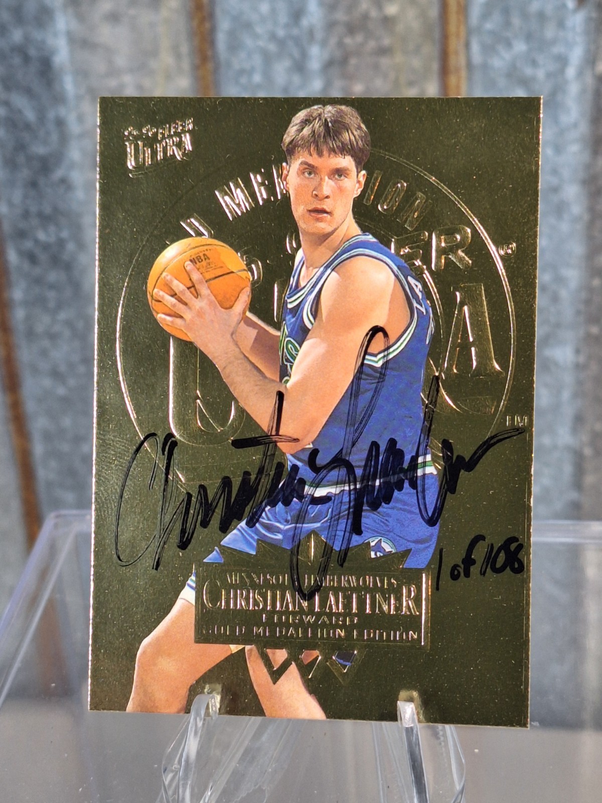 Christian Laettner 1995-96 Fleer Ultra IP Auto #107 Timberwolves Duke 🏀🏀🏀