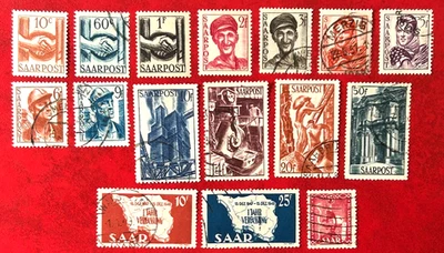 SAAR POST Sc#188-200+201-203 Mostly Used VLH mark NG F/VF (15-379) - Image 1 of 2