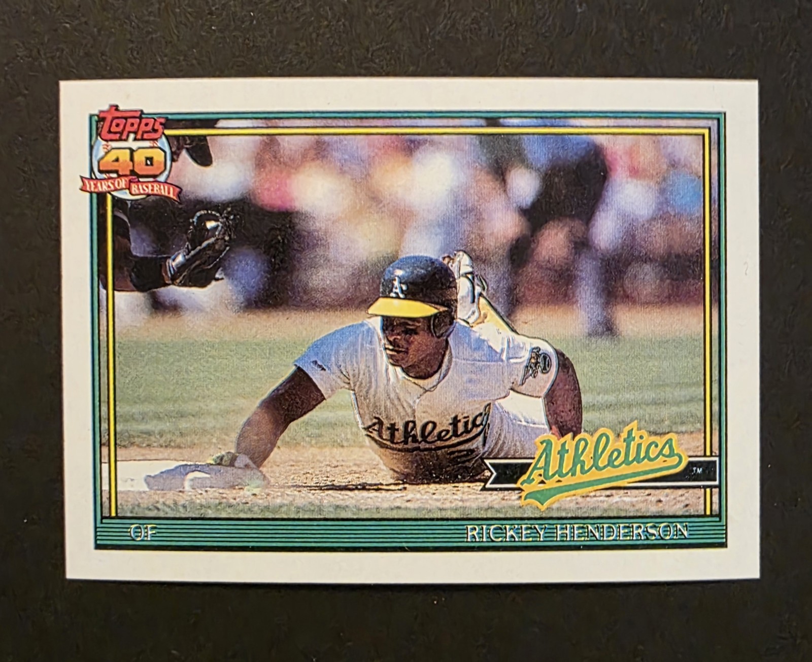 1991 TOPPS #670 RICKEY HENDERSON HOF OAKLAND ATHLETICS
