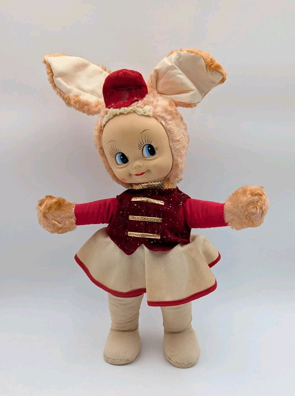 Gund Creation Rubber Face Bunny Girl Rabbit Drum Major Vinta