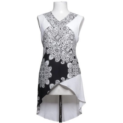 Bcbgmaxazria, Top, Größe: S, Weiß/Schwarz, Polyester, Paisley, Damen #yBk