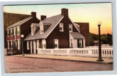 Frederick MD, Barbara Fritchies Home, Maryland c1936 Vintage Postcard