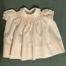 Polly Flinders Pink Dress Size 6-12 Mos. Embroidered Flowers
