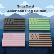SnusCard USA Flag Slim Snus Holder Card Size Wallet Case Concealer Pouch EDC