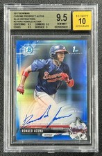 RONALD ACUNA BGS 9.5 2017 BOWMAN CHROME 1ST PROSPECT BLUE REFRACTOR AUTO 139/150