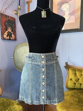 Vintage Gap Y2K Denim Button Front Mini Skirt Size S