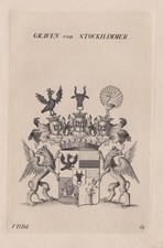 1830 Stockhammer Wappen coat of arms Kupferstich engraving Heraldik heraldry