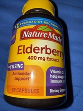 Nature Made 400mg ELDERBERRY with Vitamin C  Zinc 60 capsules 06/2027