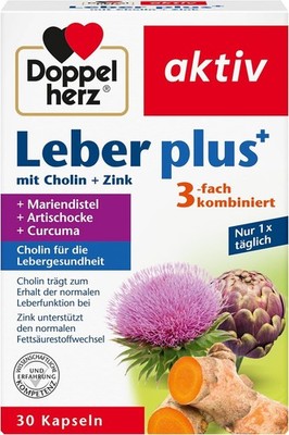 Doppelherz Leber plus   Mit Cholin als Beitrag 30 Kapseln (1er Pack), Weiß
