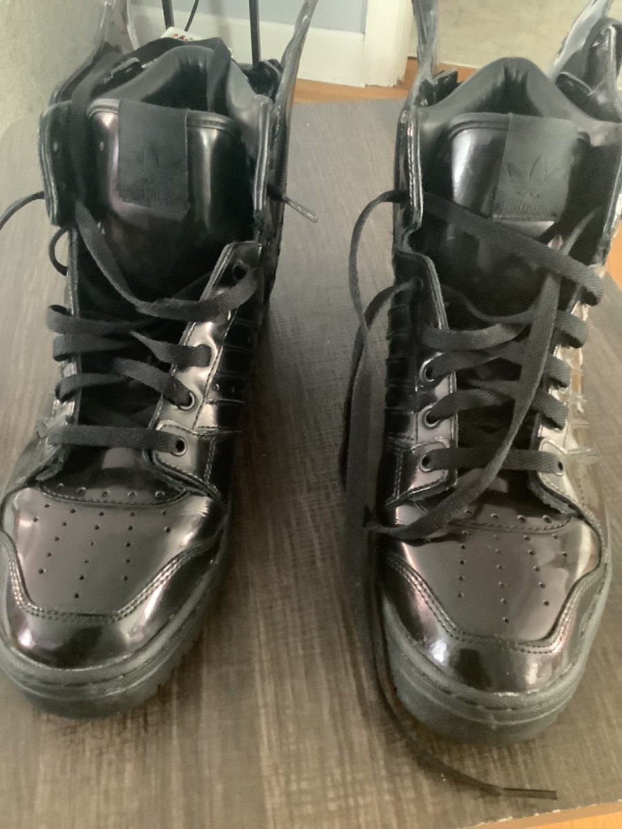 adidas x Jeremy Scott JS Wings 2.0 Black Patent Leather sz 11.5