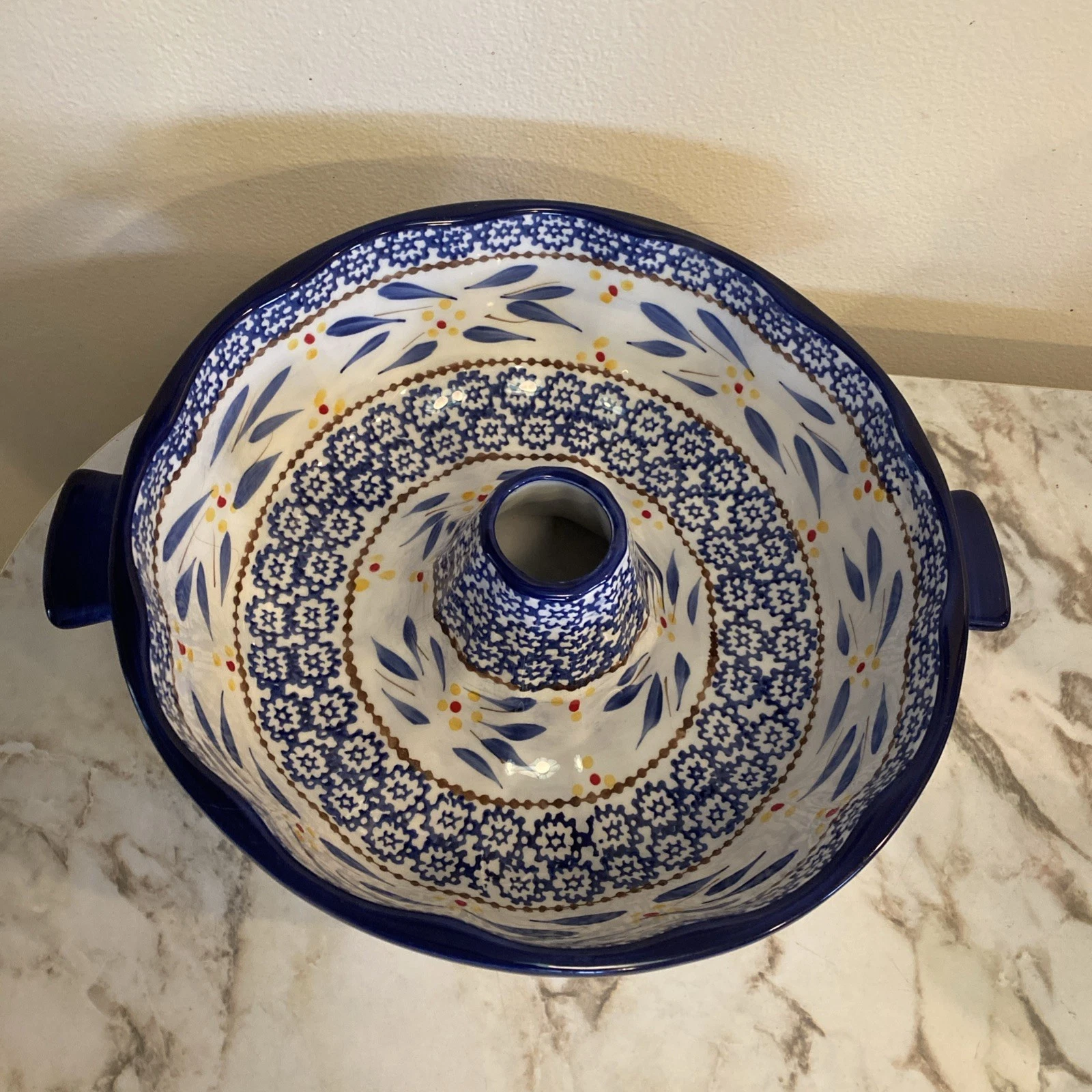 Temptations By Tara Ovenware 10” Blue Bundt Pan Dessert Meatloaf.