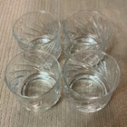 Set Of 4 Vintage Anchor Hocking Tang Swirl Juice Glasses 3” Tall Stackable