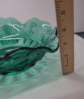 Fenton Emerald Teal Green Grapes & Vines Crimped Centerpiece Bowl 10"  Heavy — photo 9