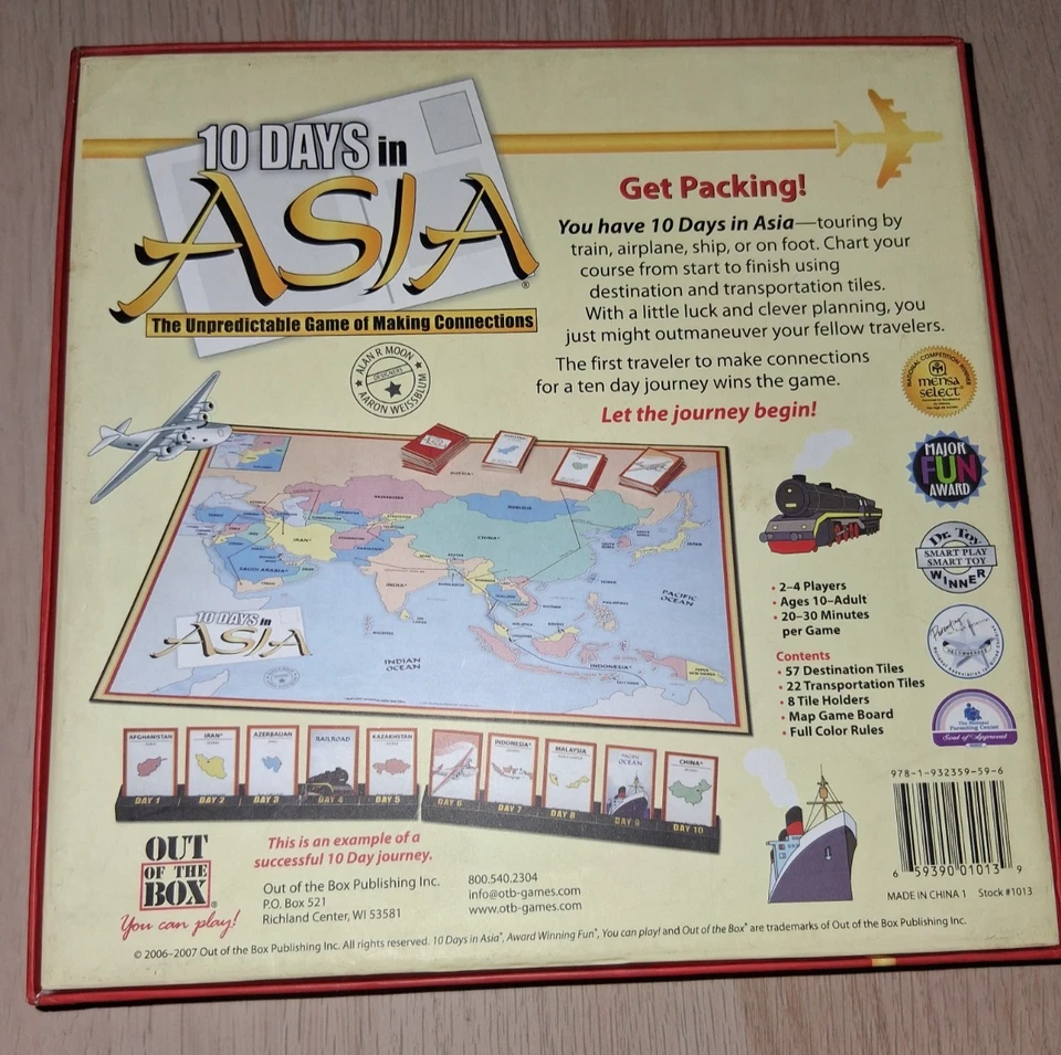 10 Days In Asia Board Game PIECES SEALED NEW kids family travel 2-4 players - Image 2 of 4