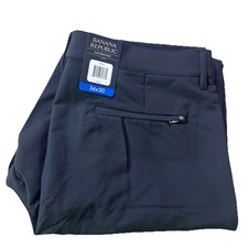 BANANA REPUBLIC Mens Black Flat Front Pants Slim Fit Size 36 W 30 L NWT