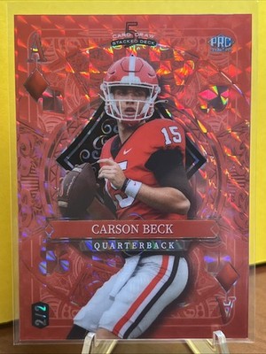 2024 Wild Card 5 Card Draw Ace Diamond 2/2 Red Kaleidoscope SDPD-CBN Carson Beck