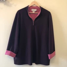 Elana Full Zip Cardigan Sweater Purple Size 12
