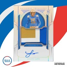2024 National Treasures Collegiate Laiatu Latu Patch Signatures Silver /39 Auto
