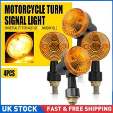 4X Motorcycle Turn Signals Blinker Lights Black Amber For Yamaha Kawasaki Honda