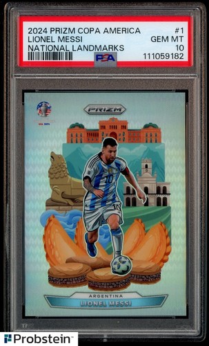 2024 Panini Prizm Copa America National Landmarks #1 Lionel Messi SSP PSA 10