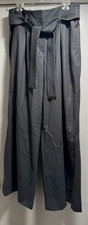 Vintage Armani Womens Wool Wide Leg Belted Dress Pants 36x30 Size 14 Need Repair