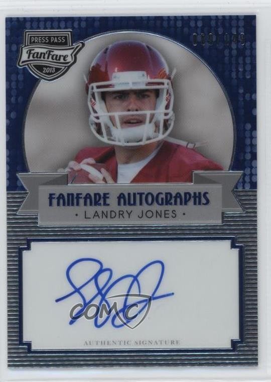 Landry Jones Press Pass Autographs #LJ Blue