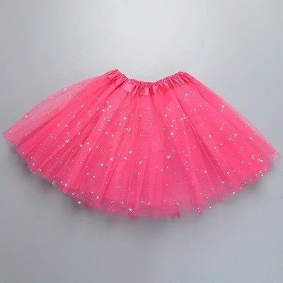 Mädchen Stern Tüll Tutu Rock Kinder Glitzer Ballett Tanzkleidung Party Kostüm Minikleid