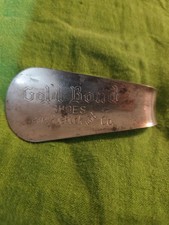 1950s Sears Roebuck  Co Shoehorn Gold Bond Shoes Metal Advertisement Shoehorn