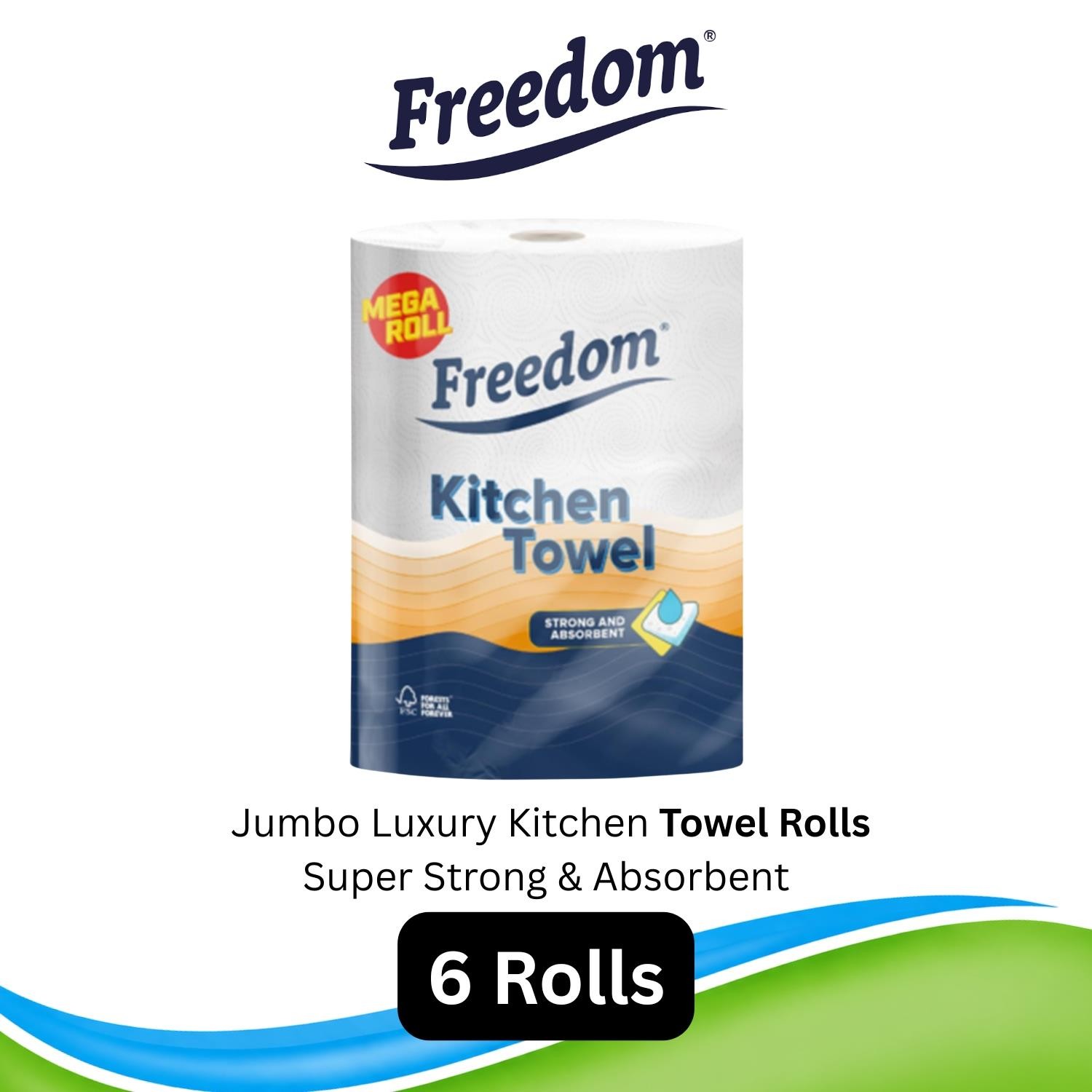 Freedom Rhino Kitchen Towels - 6 Jumbo Rolls - 2-Ply Super Strong Absorbent Paper - Image 2