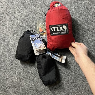 Eno DoubleNest Red Hammock With Atlas Suspension Systems NWT Ourdoor Hiking