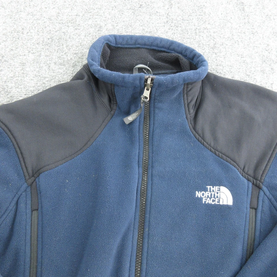 Chaqueta polar The North Face para hombre grande azul negra cremallera completa bolsillos con cremallera senderismo Foto 3 de 4