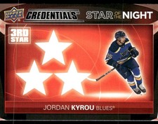 2021-22 Upper Deck Credentials #3S-10 Jordan Kyrou Star of the Night: Third Star