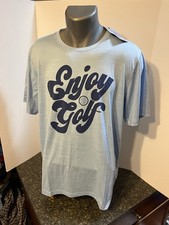 Puma Golf Shirt T-Shirt Cloudspun - Enjoy Golf - Print Large Blue Poly Blend NWT