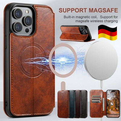 Handyhülle Für iPhone 17 16 15 14 13 12Pro Max Leder Schutz Wallet Ständer Cover