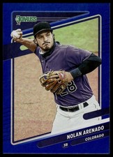 2021 Donruss #146b Nolan Arenado Holo Blue : Fielding
