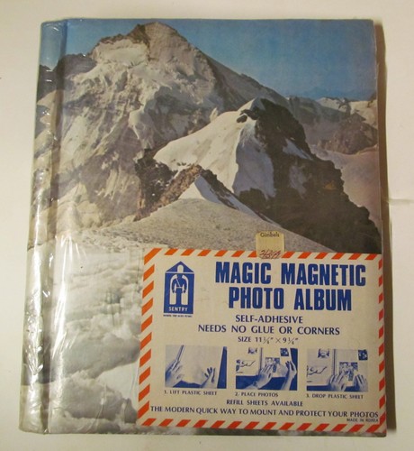 Sentry Magic Magnetic vintage photo album, snowy mountain scene, NOS, sealed