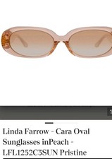 Linda Farrow Cara Oval Sunglasses Peach Frame Brown Gradient Tinted Lenses